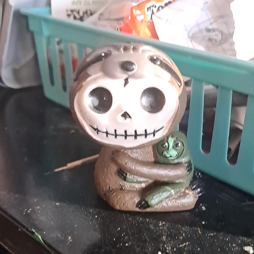 Charming White and Black Skeleton Decor Figurine